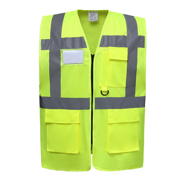 High Visibility Reflective Front Zipper Safety Vest
