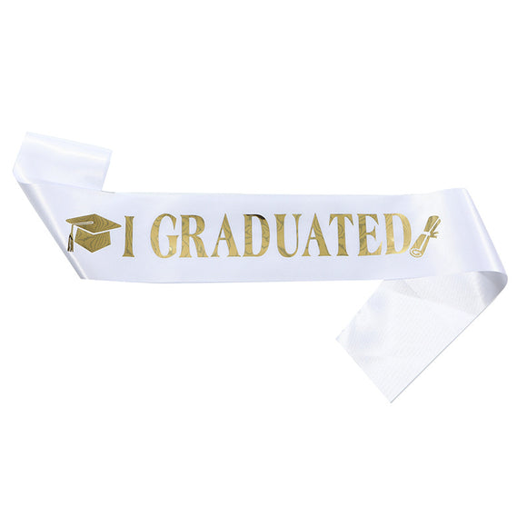 Graduation Sash with Gold Lettering