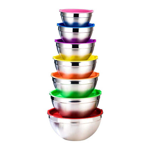 Stainless Steel Mixing Salad Bowl with Lid for Kitchen