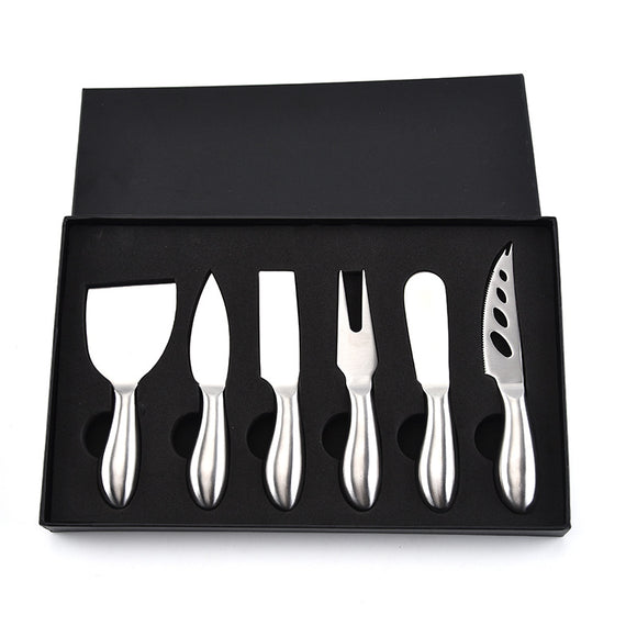 6-Piece Cheese Knives Set Premium Stainless Steel Round Handle With Gift Box