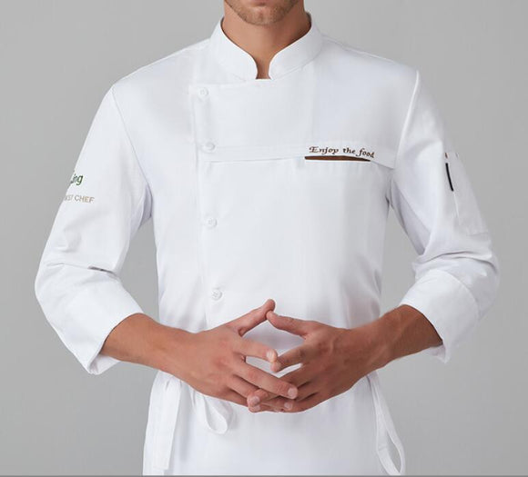 Unisex Pure Cotton Chef Work Uniform with Neck Scarf