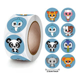 1 "Adorable Round Face Animal Kids Roll Stickers For Party Classroom Decoration