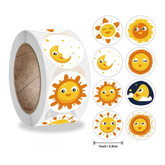 1 inch Round Large Smile Face Stickers Roll