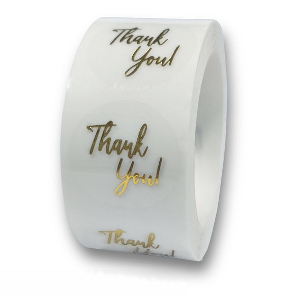 1 Inch Round Gold Foil Thank You Labels