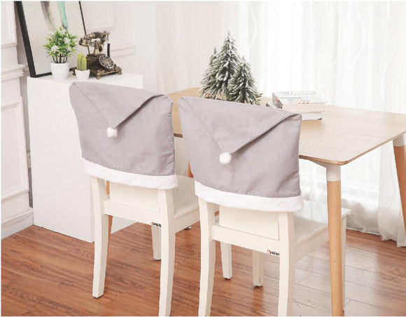 Cheaper Gray Felt Christmas Chair Cover for Christmas Home Decoration
