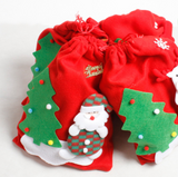 Wholesale Hot Sales Drawstring Christmas Red Santa Sacks Gift Bags In Bulk