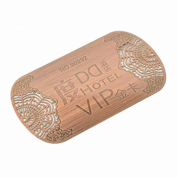 Laser Engraved Metal Hollow Out Ectroplated Business Card
