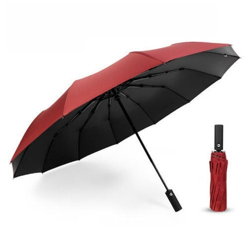 Auto Open 12 ribs Portable Folding Windproof Umbrella