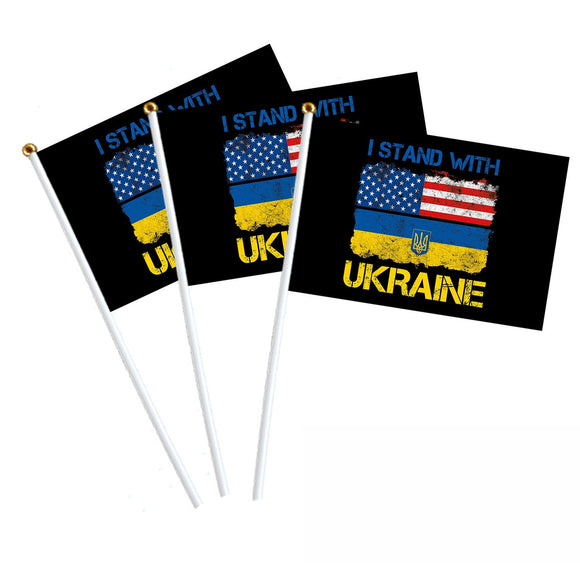 I Stand With Ukraine Mini Hand Held Flags