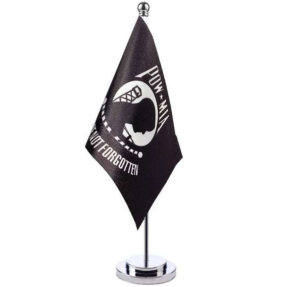 Small Mini USA Army Office Table Flag on Stand Base