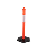 Orange PE Delineator Post Cone and Rubber Base