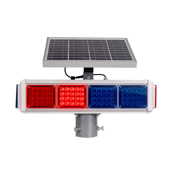 Solar Security Flashing Traffic Warning Light with Solar Panels