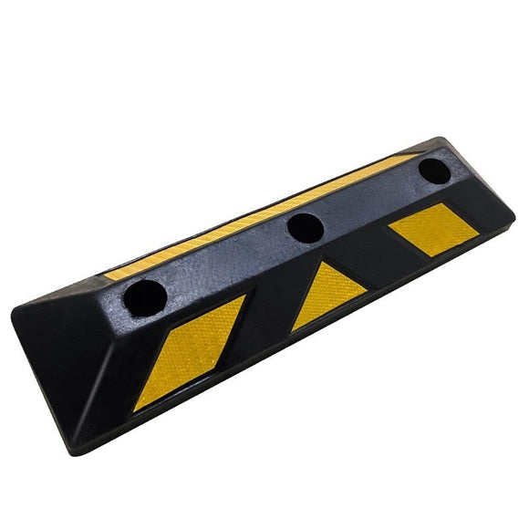 Black Heavy Duty Parking Rubber Curb with Yellow Refective Stripes