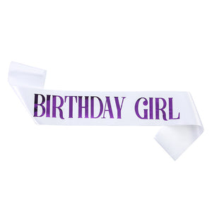 Purple "Birthday Girl" Sash
