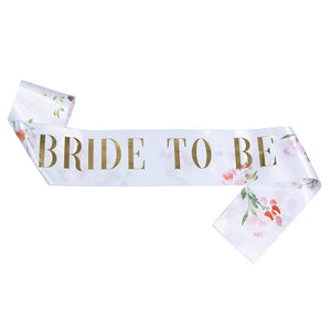 Floral 'Bride to Be' Western-Style Sash