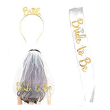 Classic White "Bride-to-Be" Sash & Veil Headband