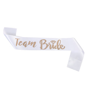 "Team Bride" Sash with Gold Lettering