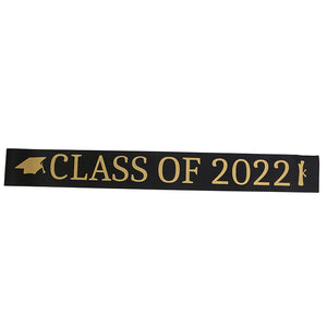 Celebratory Black "Class of 2022" Graduation Sash