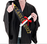 Celebratory Black "Class of 2022" Graduation Sash
