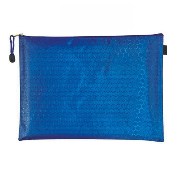 Royal Blue Secure Zippered Football Pattern Document Bag