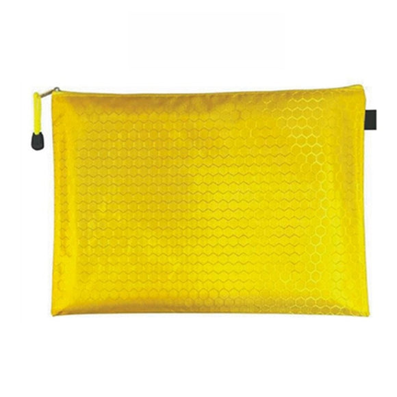 Yellow Secure Zippered Football Pattern Document Bag