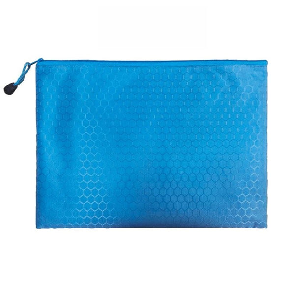 Baby Blue Secure Zippered Football Pattern Document Bag