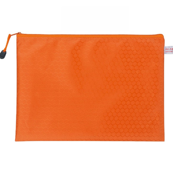 Orange Secure Zippered Football Pattern Document Bag