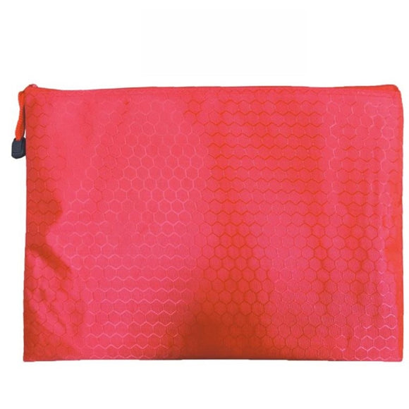 Red Secure Zippered Football Pattern Document Bag