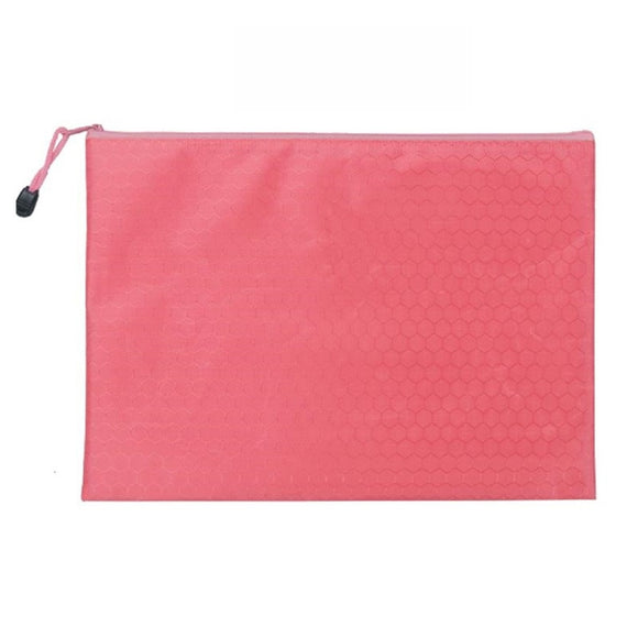 Pink Secure Zippered Football Pattern Document Bag