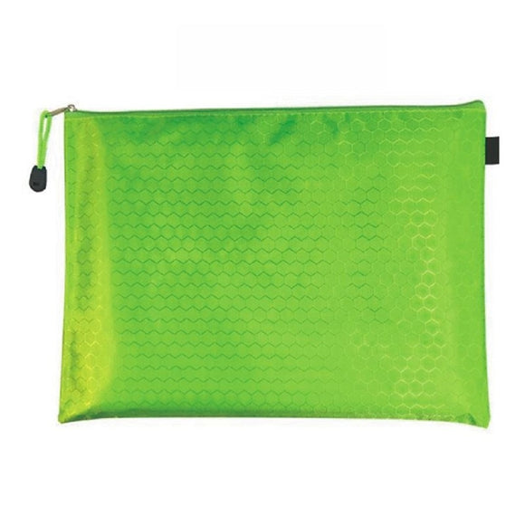 Green Secure Zippered Football Pattern Document Bag