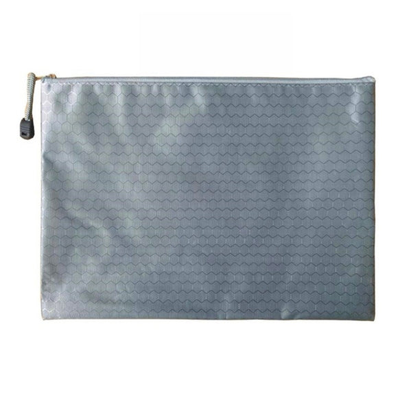 Gray Secure Zippered Football Pattern Document Bag