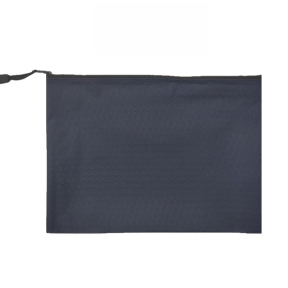 Navy Blue Secure Zippered Football Pattern Document Bag