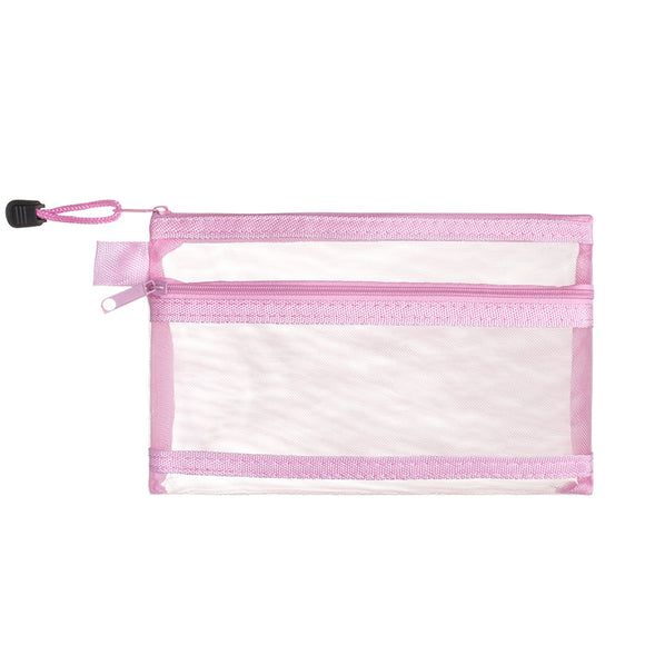 Pink Durable Mesh Nylon Document Bag