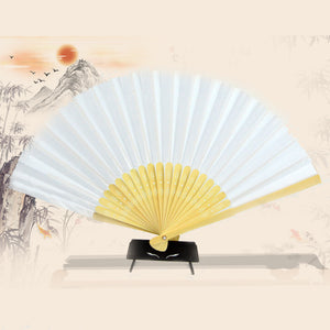 7"Bamboo Folding Blank DIY Painting Paper Fan Decoration