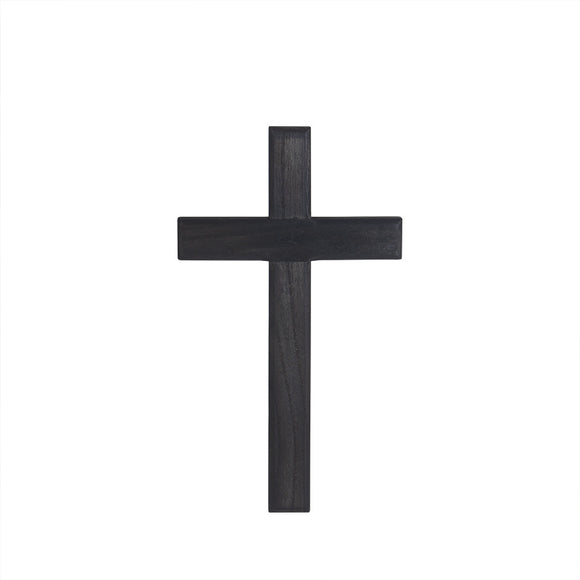 Vintage Style Black Distressed Wooden Cross