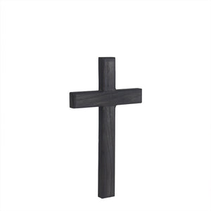 Vintage Style Black Distressed Wooden Cross