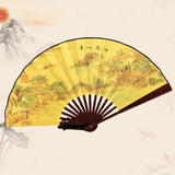 10"Chinese Folding Hand Bamboo Fans with Traditional Chinese Arts for DIY Decoration