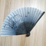 Woman Foldable Silk Bamboo Bone Handheld Fan