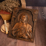 Experience Timeless Spirituality with Our Meticulously Carved Wooden Plaque