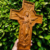 Handmade Wooden Wall Cross Christian Decoration