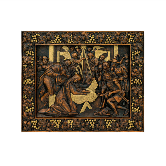 Nativity Scene Wooden Decor Plaque