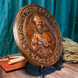 Round Wooden Wall Plaque of Saint Francis