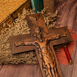 Holy Father Wooden Cross Religious Carving Decoration Wall