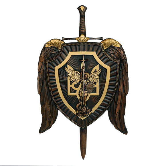 Wall Hanging Shield of Archangel Michael with Sword