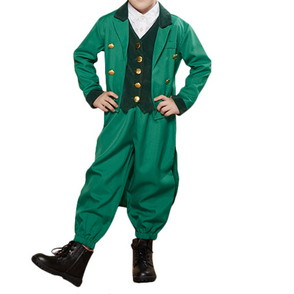 Patrick's Day Kid Costume Irish Lucky Clover Suits