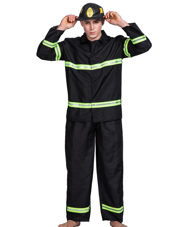 Black Firefighter Performance Costume
