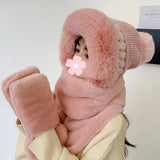 New Little Bear Scarf-Gloves Integrated Hat