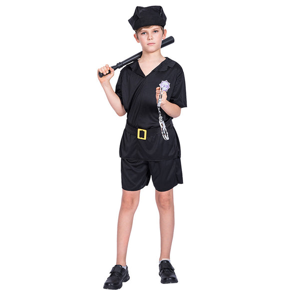 Black Boys' Halloween Policeman Costume