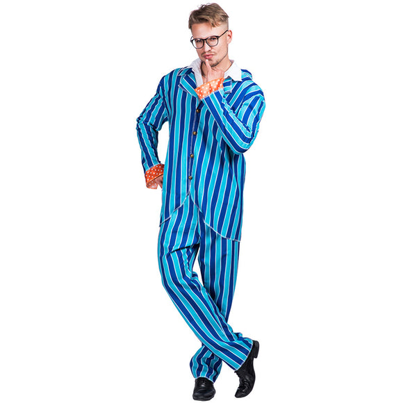 Halloween Blue Striped Suit