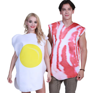Halloween couple Breakfast Food Set Bacon and Eggs Couples Costume